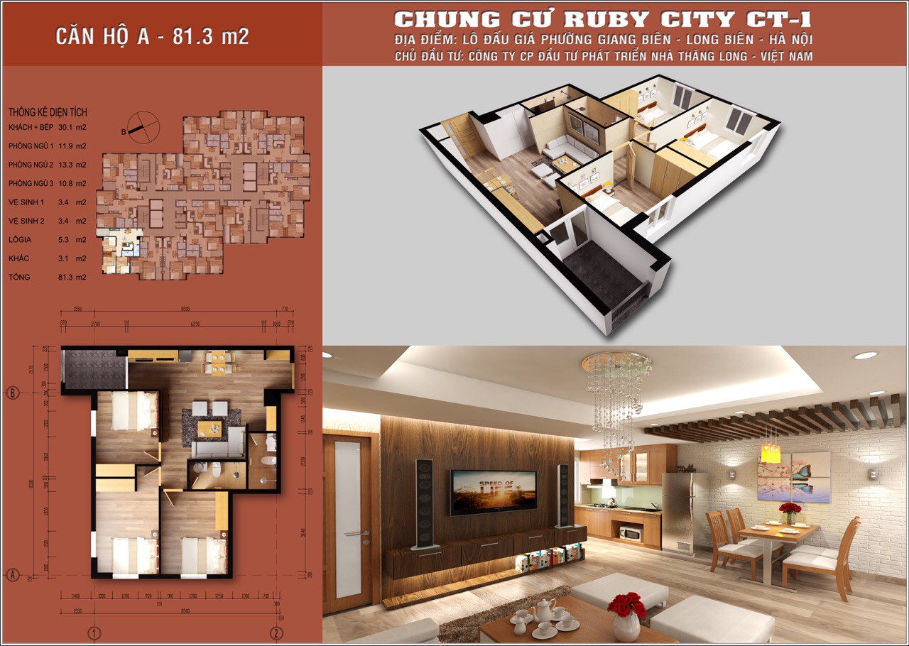Căn Hộ Chung Cư Ruby City C-T1 57.3m2 - Ảnh 7