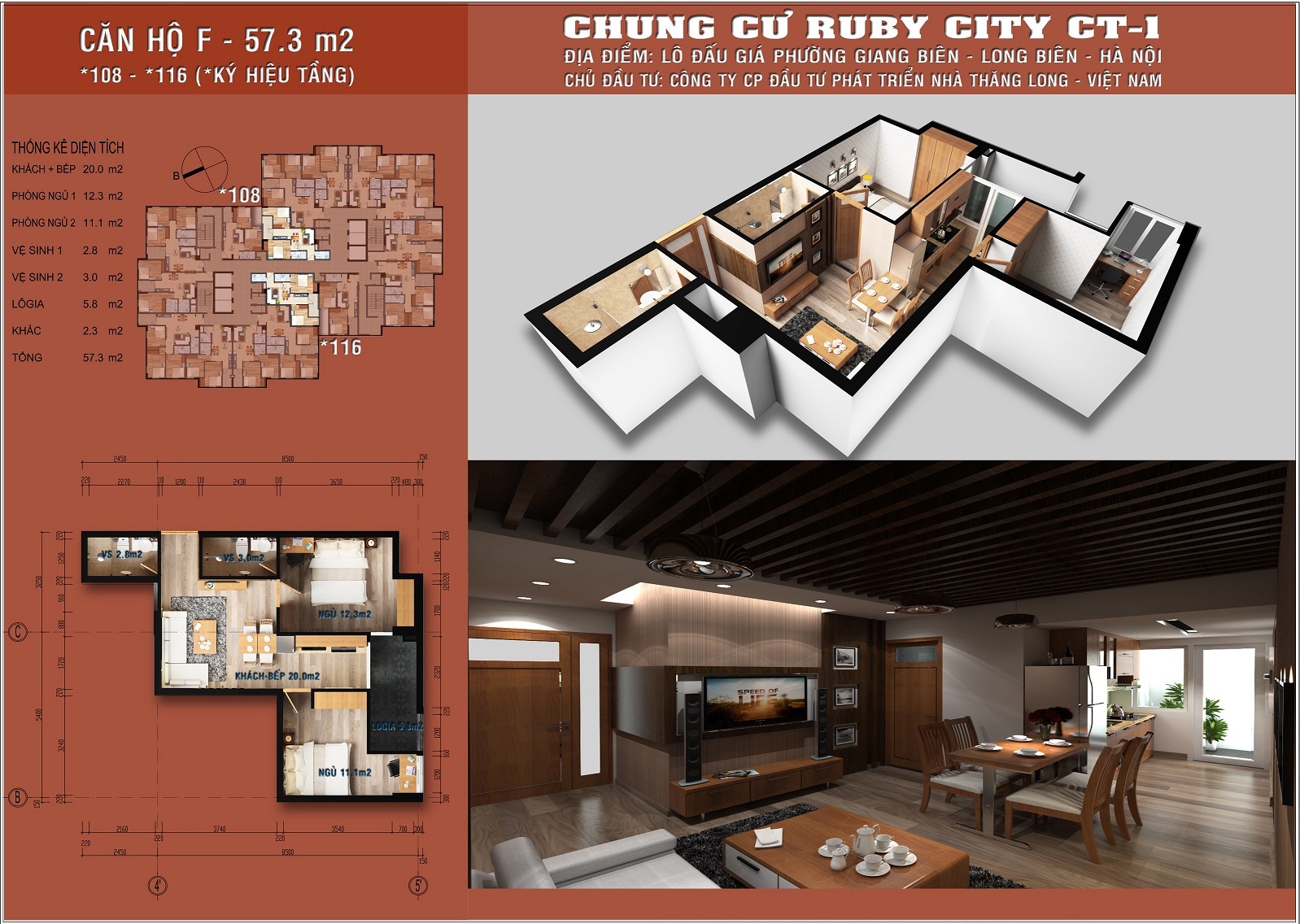 Căn Hộ Chung Cư Ruby City C-T1 57.3m2 - Ảnh 4
